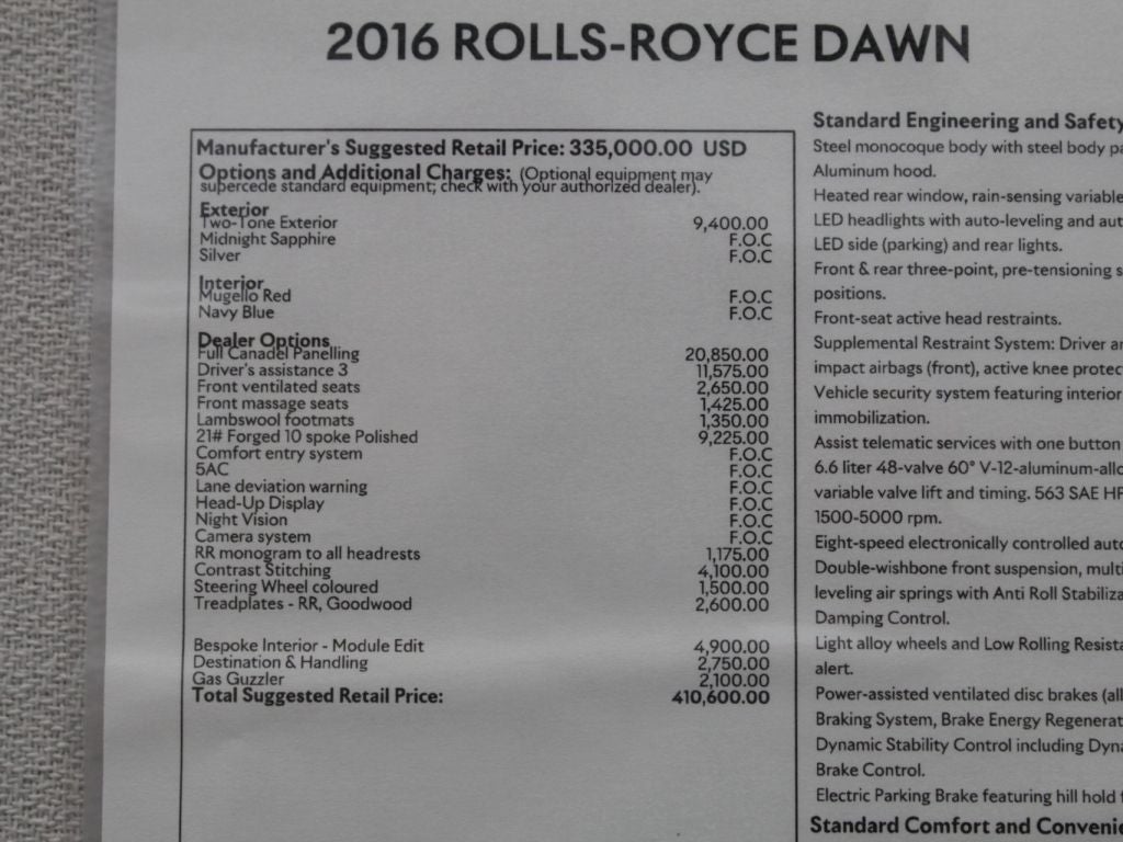 2016 Rolls-Royce Dawn Base